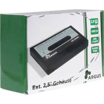 Argus HD-25620 Retro Cassette Behuizing voor 2.5&rdquo; SSD/HDD &ndash; USB 3.0