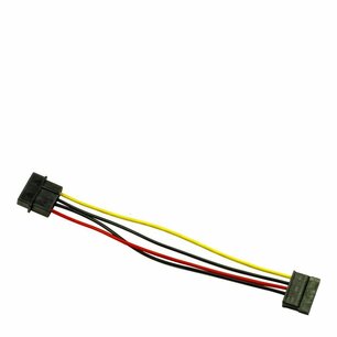 Inter-Tech Molex naar SATA Voedingsadapter – 15cm Inter-Tech Molex naar SATA Voedingsadapter – 15cm