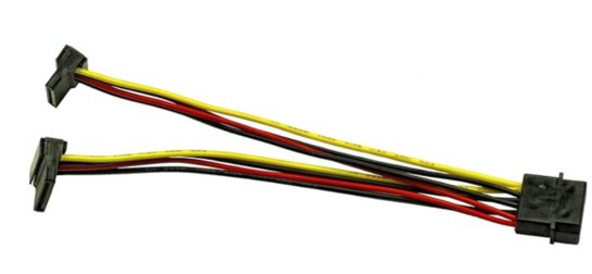 Inter-Tech Voedingsadapter – 1x Molex naar 2x SATA Power (90°) – 15cm Inter-Tech Voedingsadapter – 1x Molex naar 2x SATA Power (90°) – 15cm