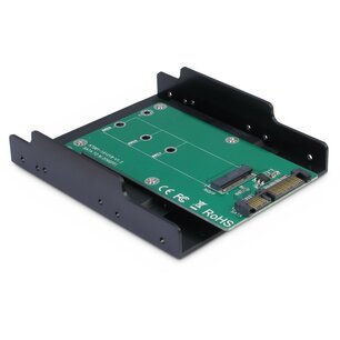 Inter-Tech KT001B Adapter – M.2 SATA naar SATA III (3.5" Montageframe) Inter-Tech KT001B Adapter – M.2 SATA naar SATA III (3.5" Montageframe)